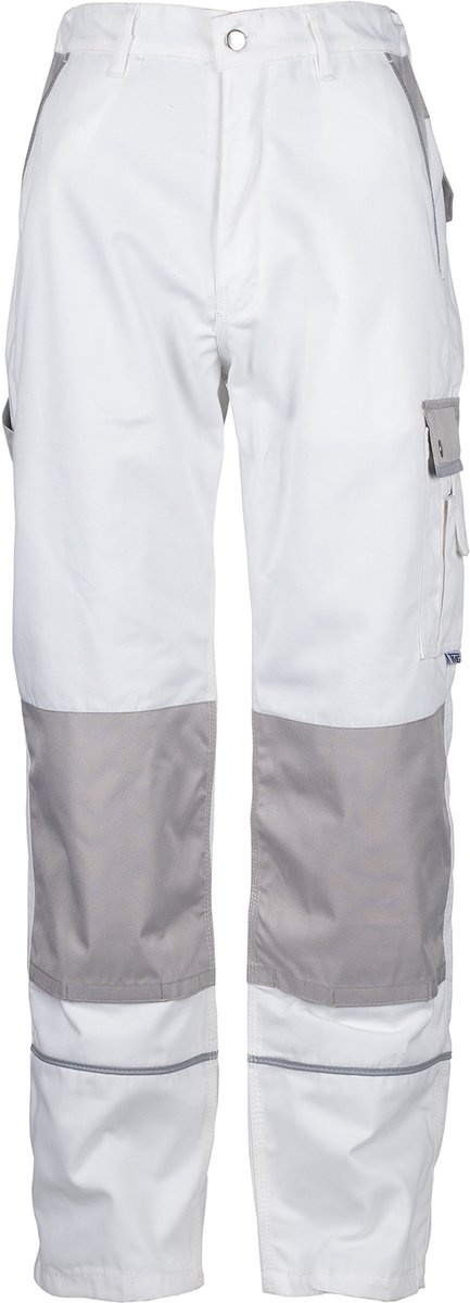 TMG STYLE WORK Werkbroek HEREN Veiligheidsbroek Wit – Normale Beenlengte (78 cm) – Met Kniezak - Cordura Versterkt - 320 GSM