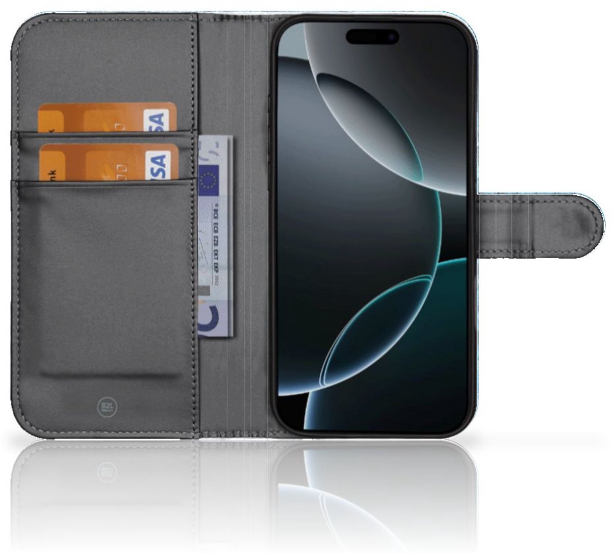 iPhone 16 Pro Max Book Style Case Wood Blue