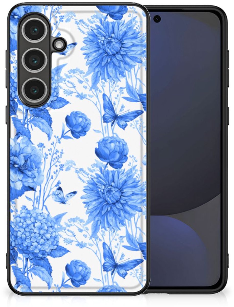 Bloemen Hoesje voor Samsung Galaxy S24 FE Flowers Blue