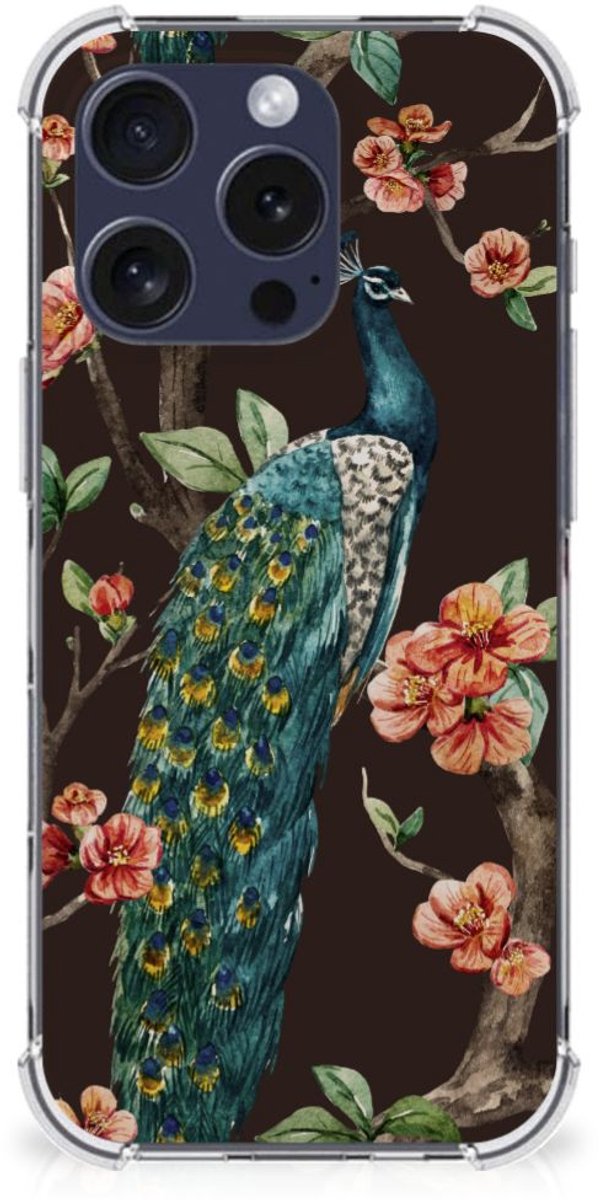 iPhone 16 Pro Case Anti-shock Pauw met Bloemen