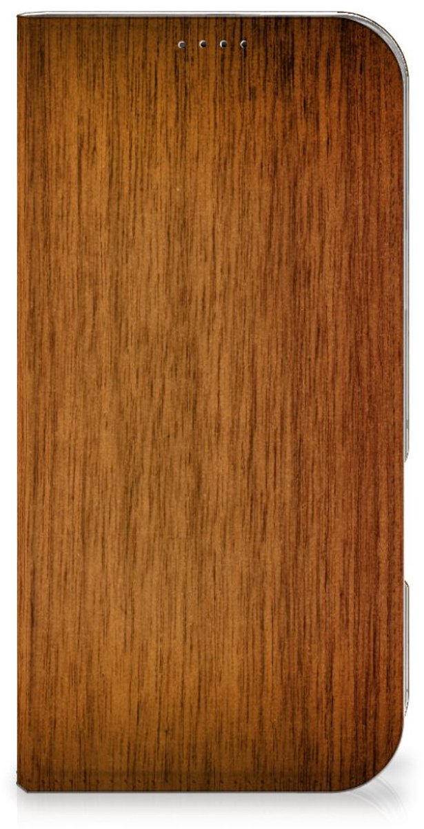 iPhone 16 Pro Max Book Wallet Case Donker Hout