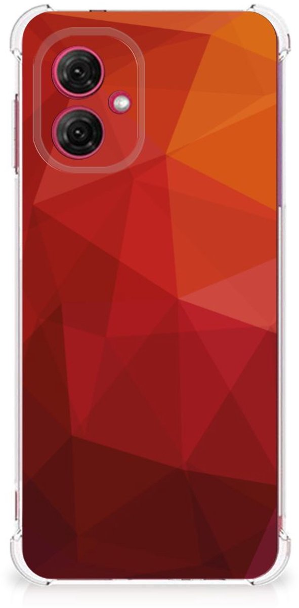 Shockproof Case voor Motorola Moto G55 Polygon Red