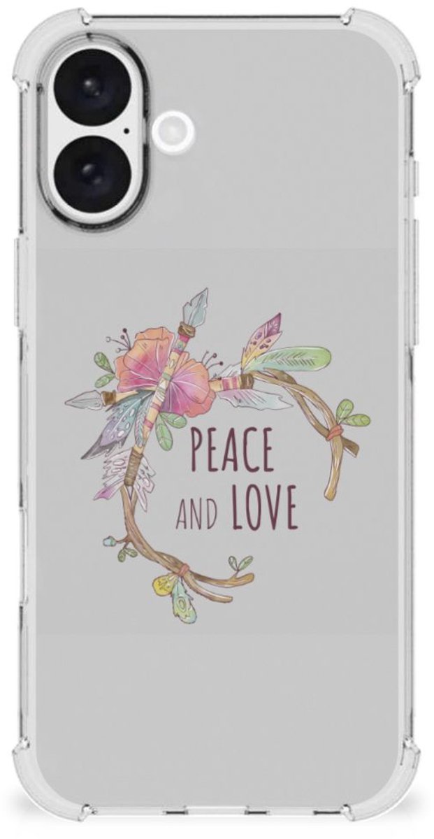 iPhone 16 Plus Stevig Bumper Hoesje Boho Text