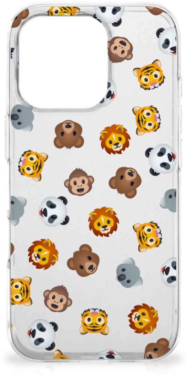 TPU bumper voor iPhone 16 Pro Max Dieren Emojis