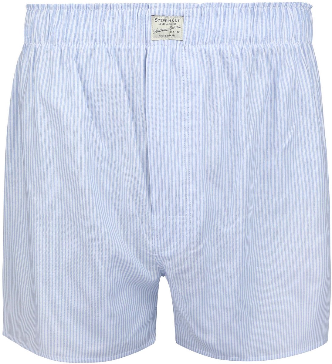 Steppin' Out Boxershort Striped Oxford Blauw - Maat S - Heren - Boxershorts