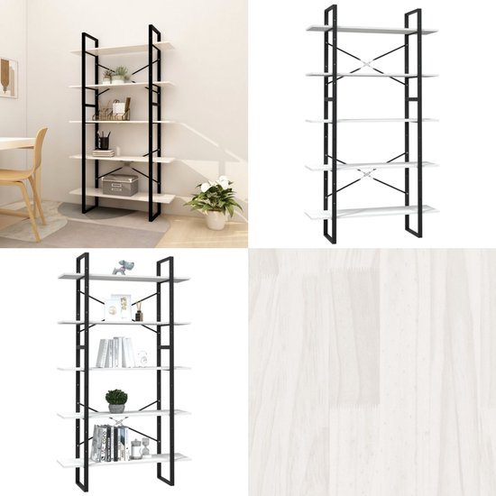 Nova Solo - Boekenkast wit - 80bx40dx190 h - mahoniehout - CA604