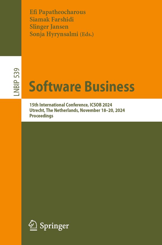 Lecture Notes in Business Information Processing539- Softwar ... - cover