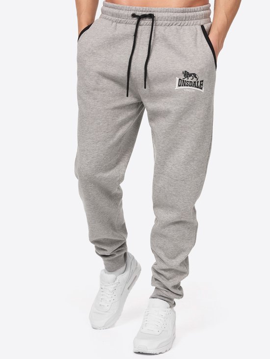 Pantalon De Jogging Lonsdale Two Tones Pour Homme - Tissu Doux, Taille élastique Avec Cordon - Coupe Droite, Logo Imprimé