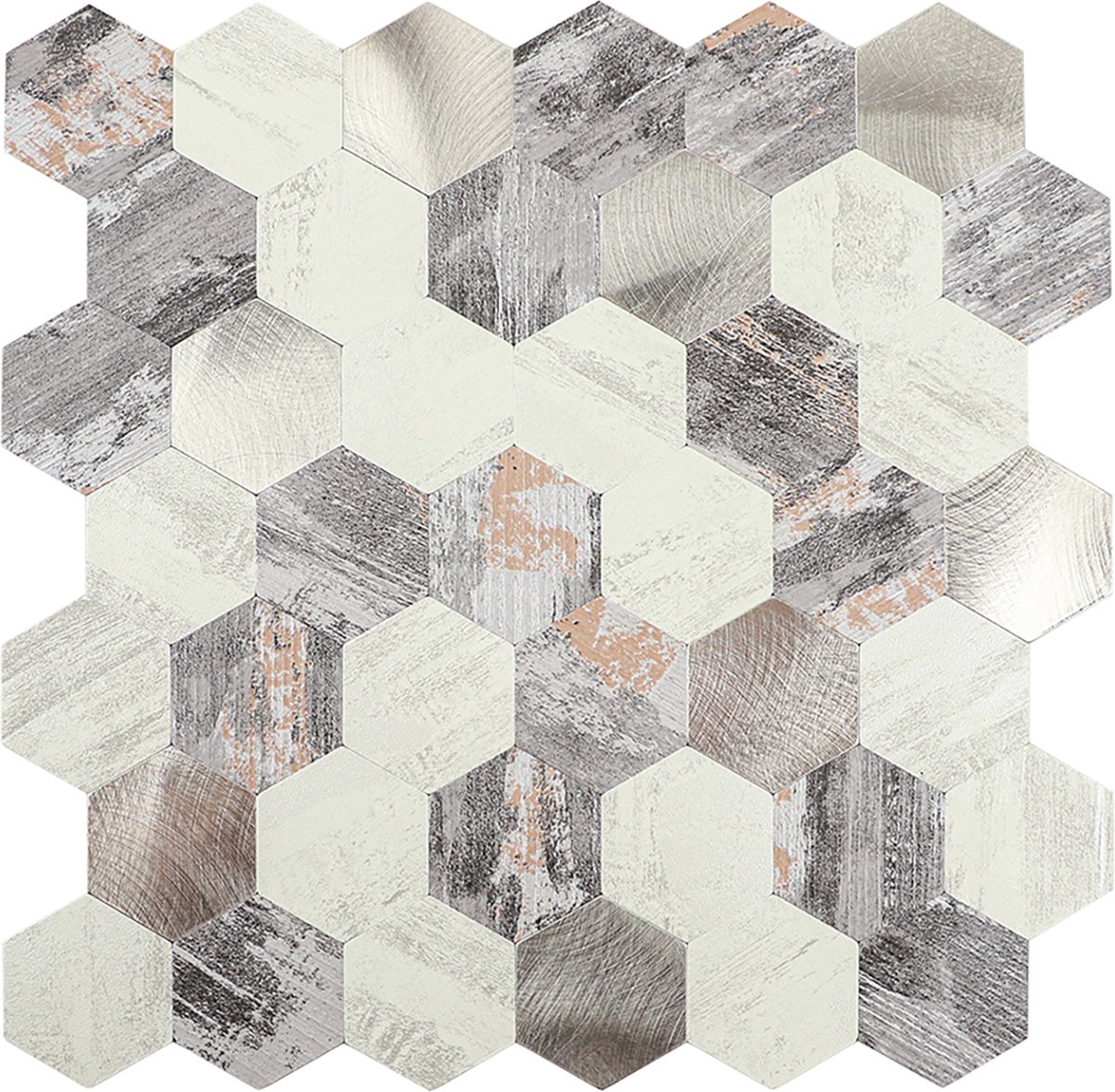 Zelfklevend Mozaiek Hexagon Nature
