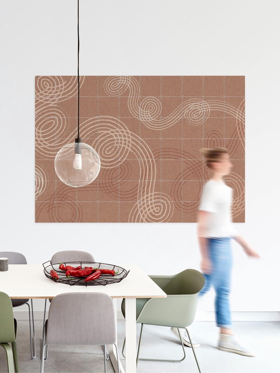 IXXI Calming Essentials Loops, Annick & Various - 80 x 60 cm - Gratis ophangtool - Grote wanddecoratie en posters - Grafisch Ontwerp, Line art