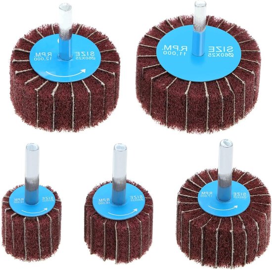 Dischi Abrasivi In Fibra Nylon 120 Grana - Set 5 Pezzi Da 25-60mm Per Utensili Rotativi - Verde - Foto 5