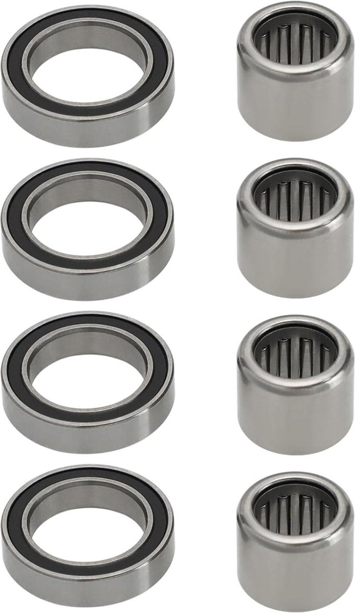 Allecta - Fietspedaallagers 8 stuks 18x12x4mm compatibel met LOOK KEO - Diepe groefkogellagers + HK0810 Naaldrollagers 12x8x10mm