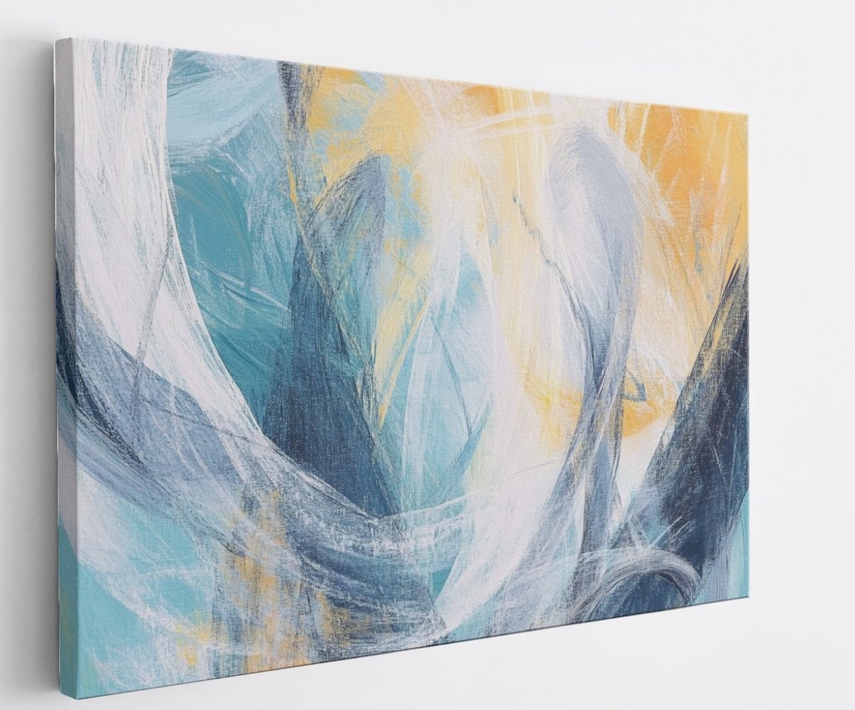 Saammp Canvas Schilderij - lichte strepen - Abstract - 60x40 - Foto op canvas - Wanddecoratie - Muurdecoratie Woonkamer - Slaapkamer decoratie - Canvas Print Multicolor