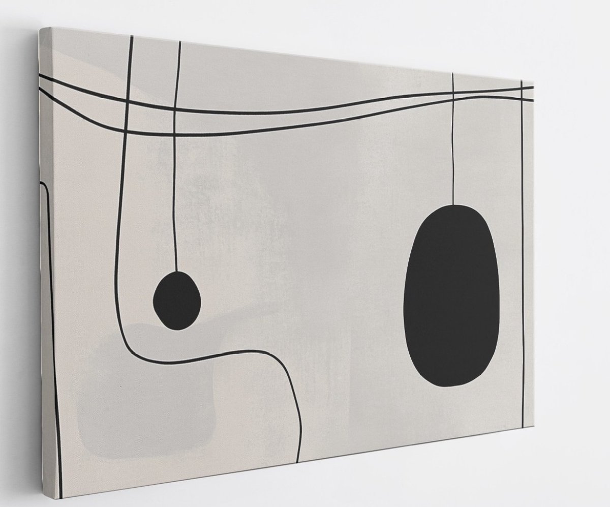 Saammp Canvas Schilderij - Vormen - Minimalistisch - Abstract - 40x30 - Foto op canvas - Wanddecoratie - Muurdecoratie Woonkamer - Slaapkamer decoratie - Canvas Print Multicolor