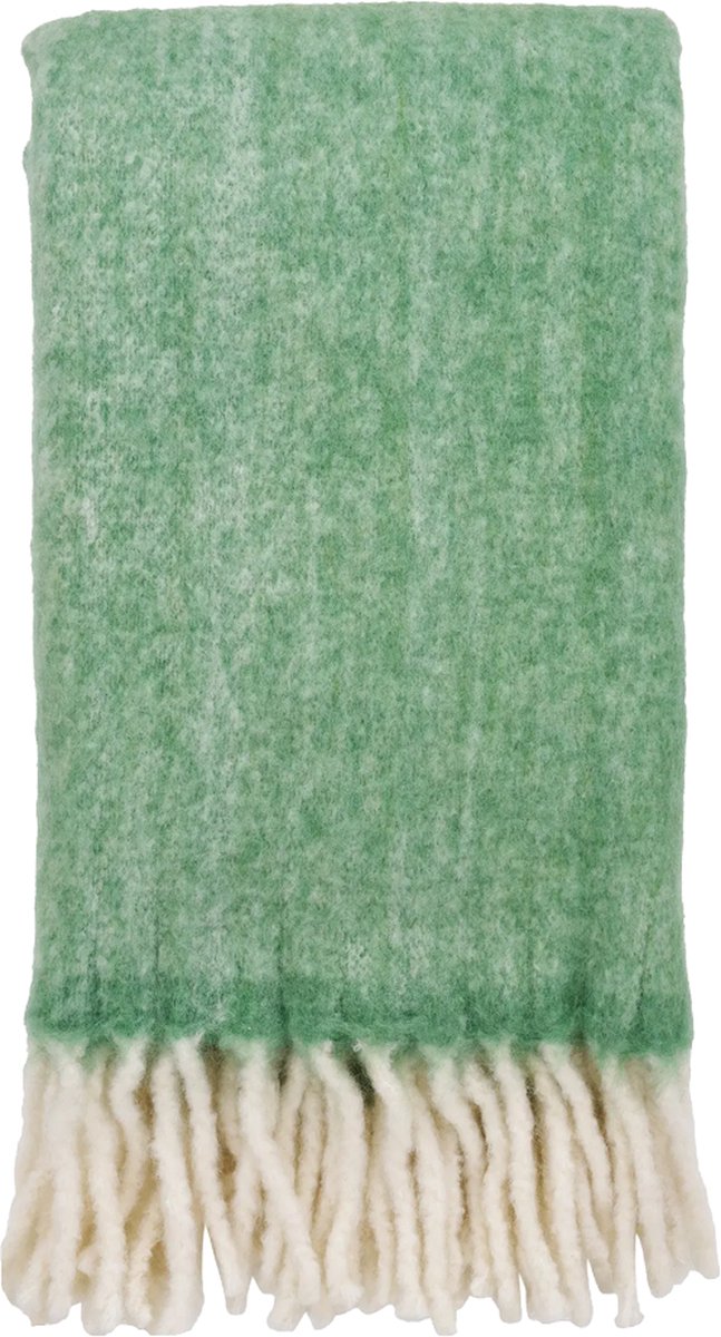 Artichok Petra Wollen Plaid - Deken voor Bank - Plaid voor Woondecoratie - Groen - 170 x 130 cm