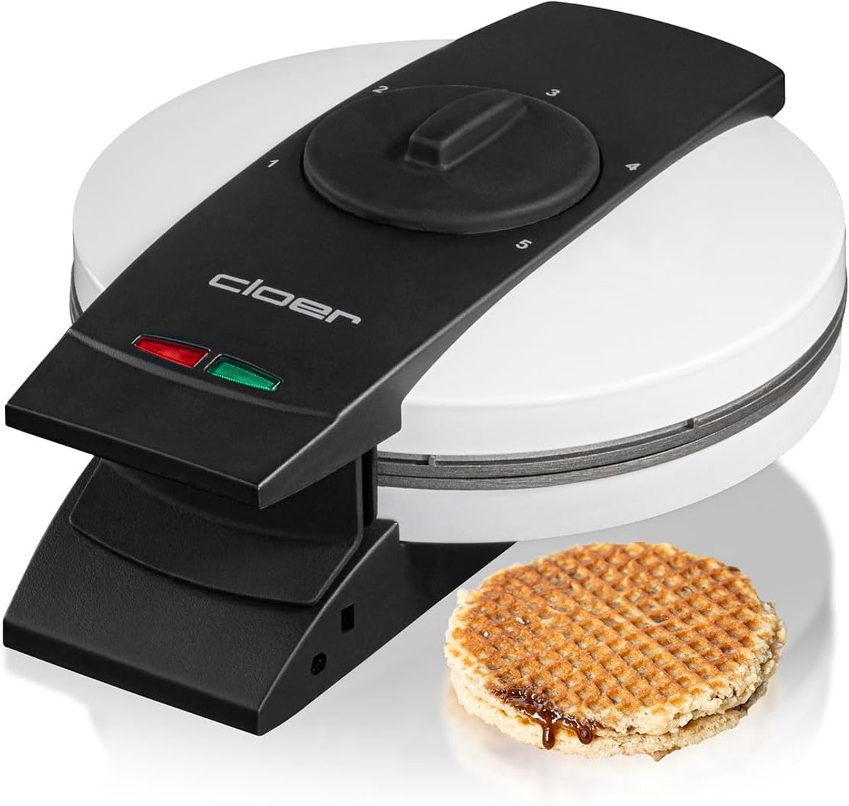 Stroopwafelijzer voor Nederlandse Stroopwafels - 850 W, 14,5 cm, Traploos Instelbare Bruiningsgraad