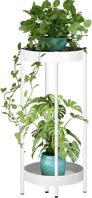 Vintage metalen verrijdbare plantenstandaard