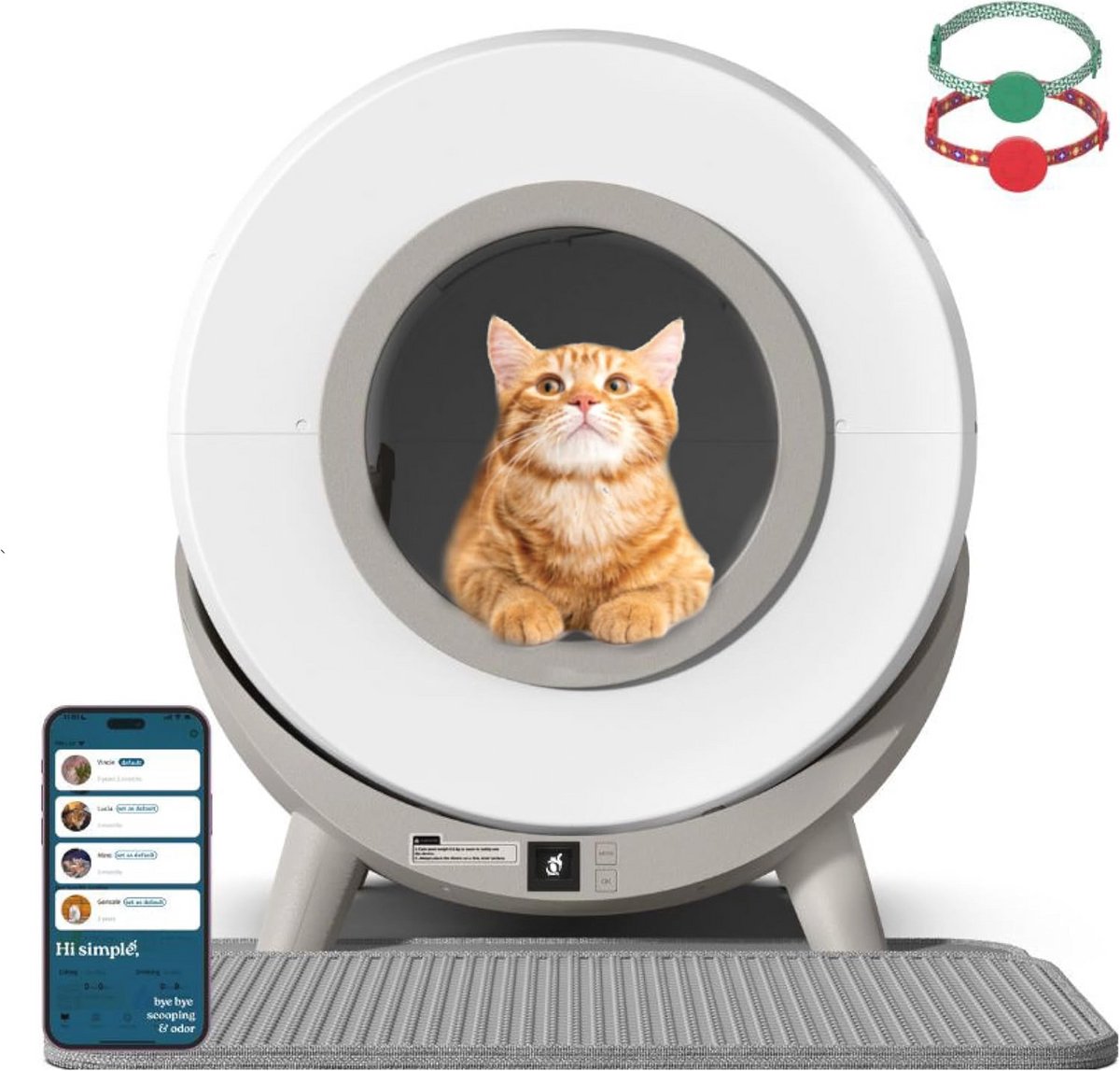 Automatische Zelfreinigende Kattenbak - Elektrische Robot met 80L Capaciteit & Inclusief Kattenbakmat