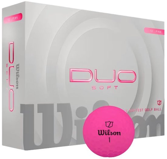 Wilson DUO Soft Golfballen 2025 - Roze - 12 Stuks