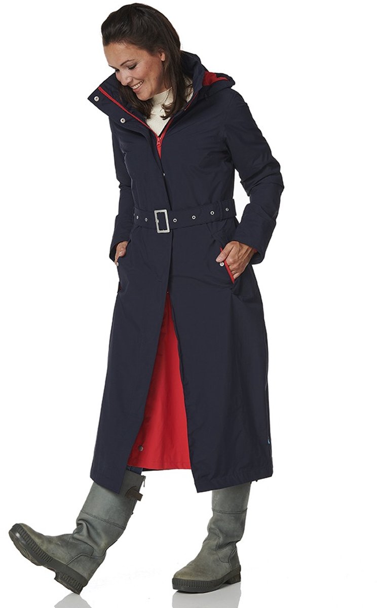 Happy Rainy Days Lange Regenjas Dames Montreal Donkerblauw / Rood