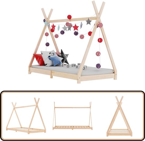 vidaXL Kinderbedhuisje 199x95,5x88 cm massief grenenhout