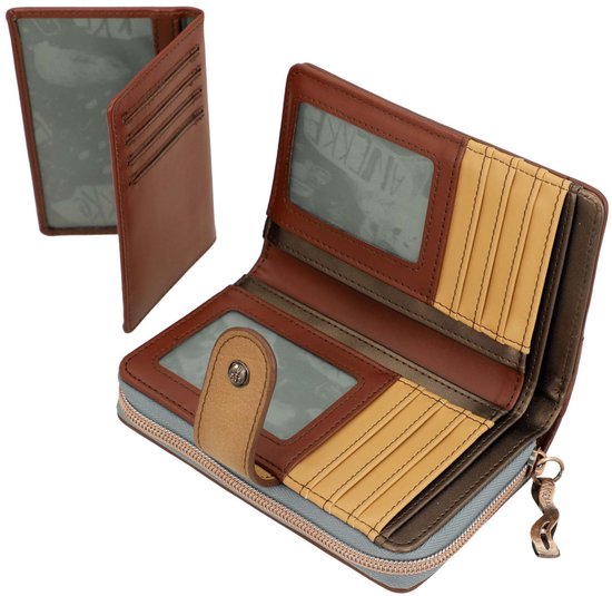Anekke Portefeuille pour Femme de Taille Moyenne - Protection RFID - Portefeuille en Similicuir avec Fermeture à Languette ia - Accessoires et Accessoires pour Femme - 14 x 10 x 2 cm