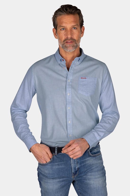 New Zealand Auckland Overhemd Ellis 25an554 1669 Royal Petrol Mannen Maat - L