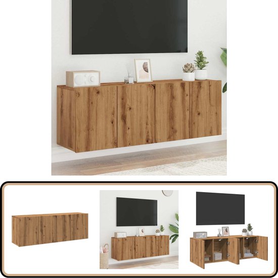 Tv-meubels 2 st wandgemonteerd 60x30x41 cm zwart kopen