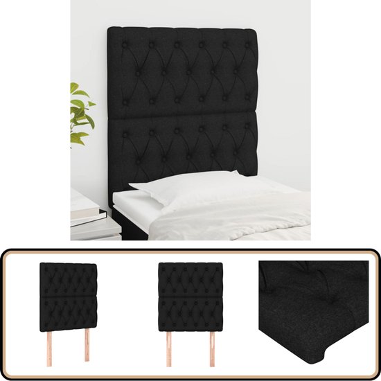 Têtes de lit vidaXL - 2 pièces - Tissu - Zwart - Oreiller - Confort de sommeil - Décoration de lit - Classique