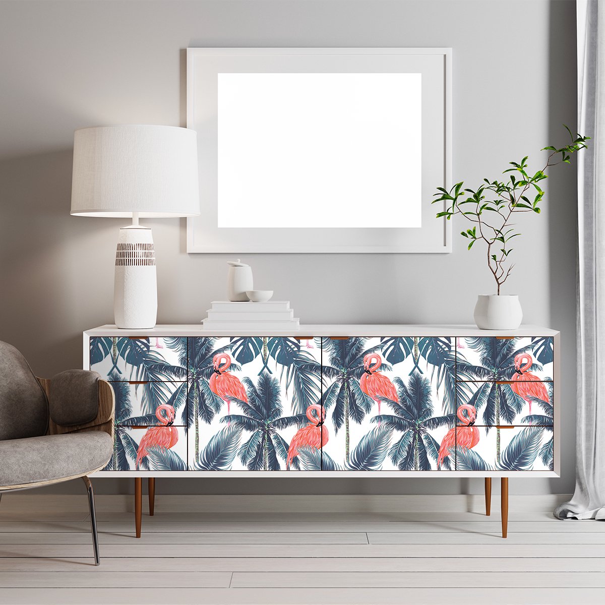 Ambiance Sticker Arutua tropische meubelsticker, 40 x 60 cm Multi color