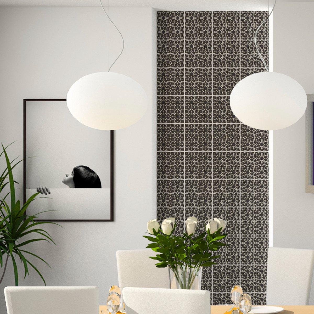 Ambiance Sticker Muurstickers voor keuken en badkamer - 24 Oosterse cementtegelstickers (Ramla) - 24 stickers, 10x10 cm Multi color
