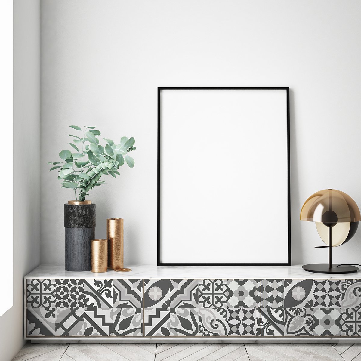 Ambiance Sticker Decoratieve meubelstickers - 30 authentieke FIONITA cementtegel meubelstickers - 30 stickers 20x20cm Multi color