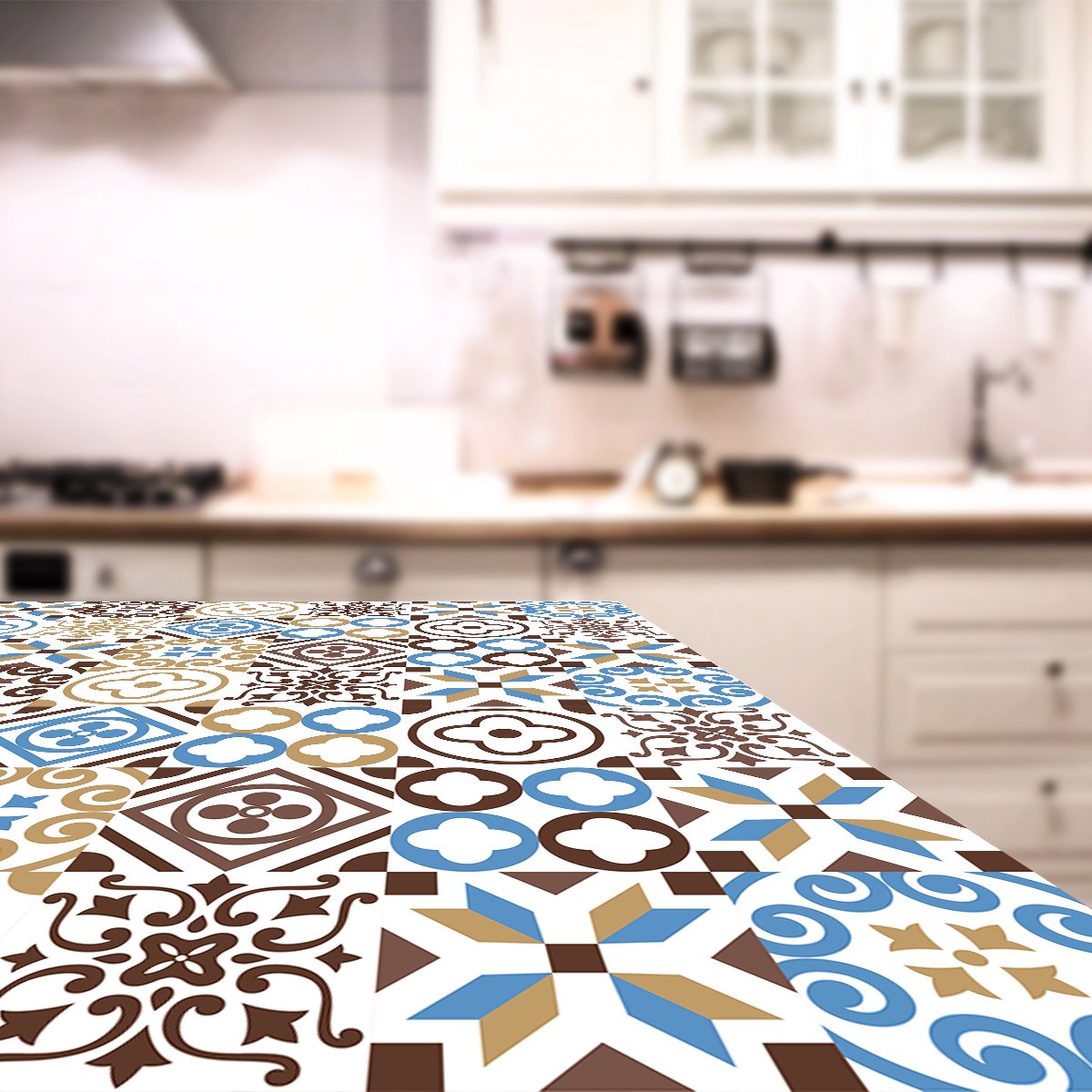 Ambiance Sticker Meubeldecoratiestickers - Zelfklevende stickers voor keuken en woonkamer - 24 MAXIMA meubeltegelstickers - 24 stickers 20x20cm Multi color