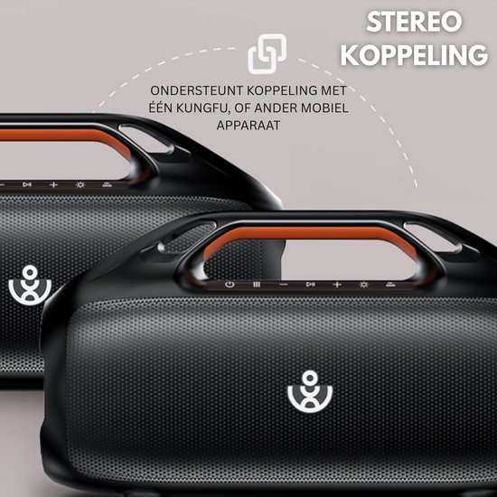 xdobo Kungfu Draadloze Bluetooth Speaker 160Watt - Deep Bass - TWS Connectie - Zwart van xdobo — afbeelding 2