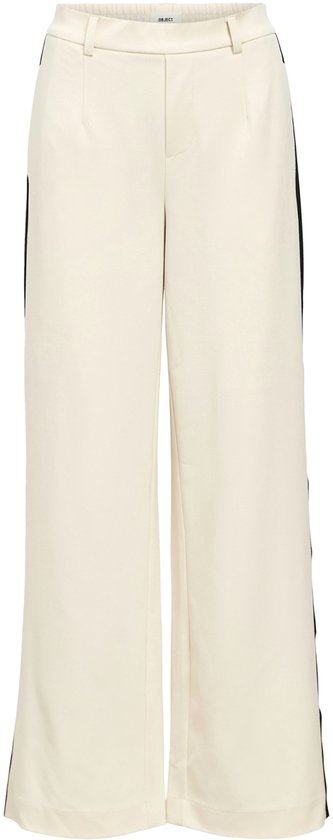 Object Broek Objlisa Wide Pant Aop Noos 23040544 Sandshell/black Track Dames Maat - W36