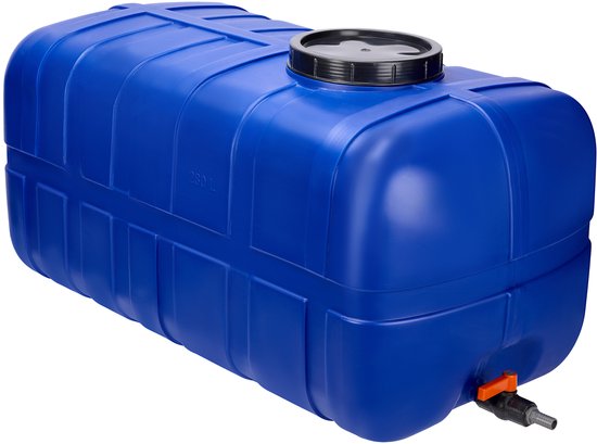 Garronda 280L Regenwatertank - Kunststof Trommel Met Deksel - Vat - HDPE - Voedselvat - Tuin Hobbock – Blauw – GD-STE-Tank