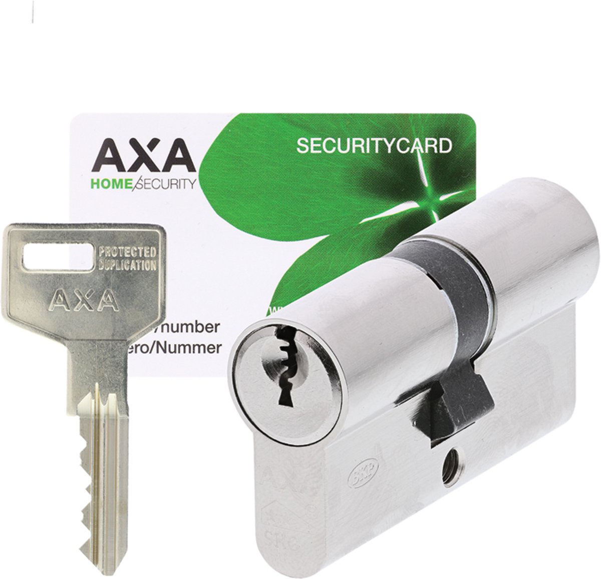AXA Dubbel Cilinderslot - 30/45 mm - Ultimate Security+ - Veiligheidscilinder Vernikkeld - SKG** - incl. 3 sleutels - met Hotelfunctie