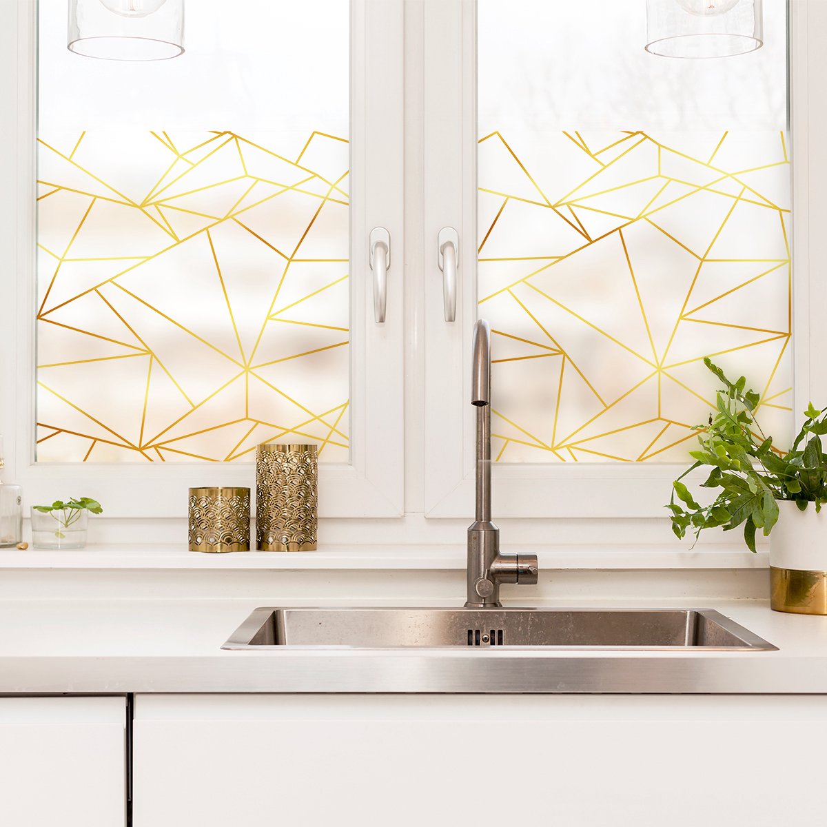 Privacy raamfolie - Geometrisch patroon - Stickers voor ramen en douchedeuren - 40x100cm
