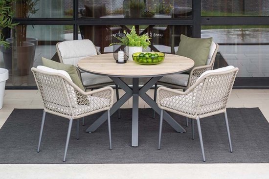 GI Toledo/ Edison Ø122 cm. (5 pièces) - ensemble de jardin rond