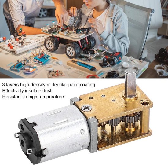 Mini Moteur à Engrenages N20 6V 70 RPM – Moteur DC Brossé Vis Sans Fin Micro Turbo 1218GE-N20