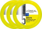 L'Oréal Paris Studio Line Invisi Fix - 24H Clean Modeling Gel Crème - 3 x 150 ml - Voordeelverpakking