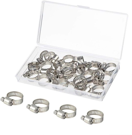 50-60 mm Heavy Duty T-bout slangklem 304 roestvrij staal dubbele kop dubbellaagse slangbuisklem buisklemmen bandbreedte 20 mm (2 stuks met sleutel