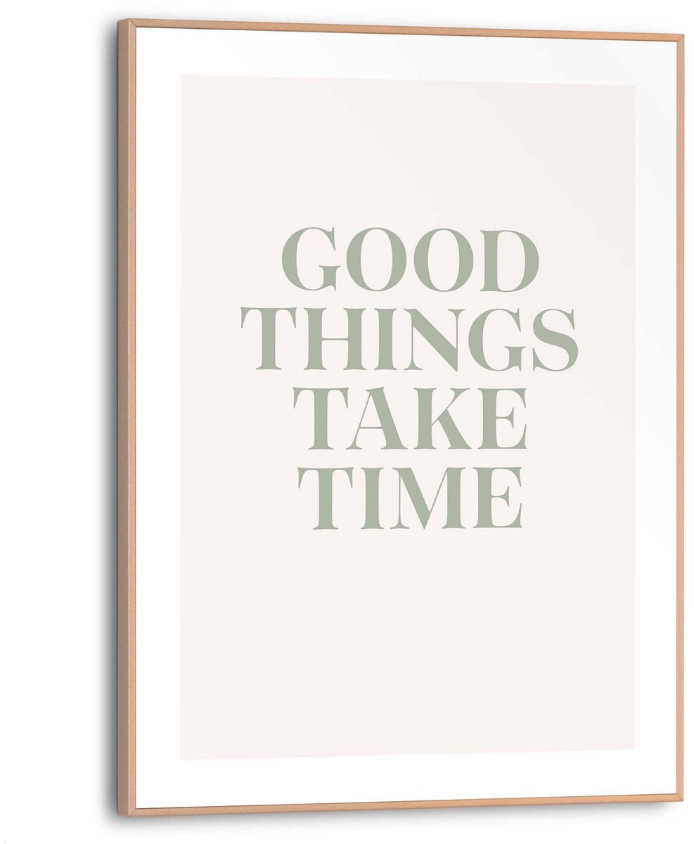 REINDERS Schilderij Take Your Time - 40 x 30 - Hout - REINDERS Beige Hout