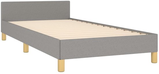vidaXL Cadre de lit avec tête de lit Tissu Gris clair 80x200 cm - Cadre de lit avec tête de lit - Encadrements de lit avec têtes de lit - Lit - Meubles de couchage