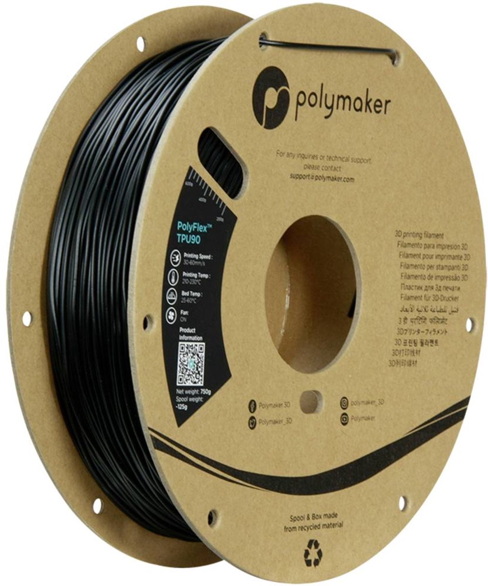 Polymaker PD02001 TPU90 Filament TPU Flexibel 1.75 mm 750 g Zwart PolyFlex™ 1 stuk(s)