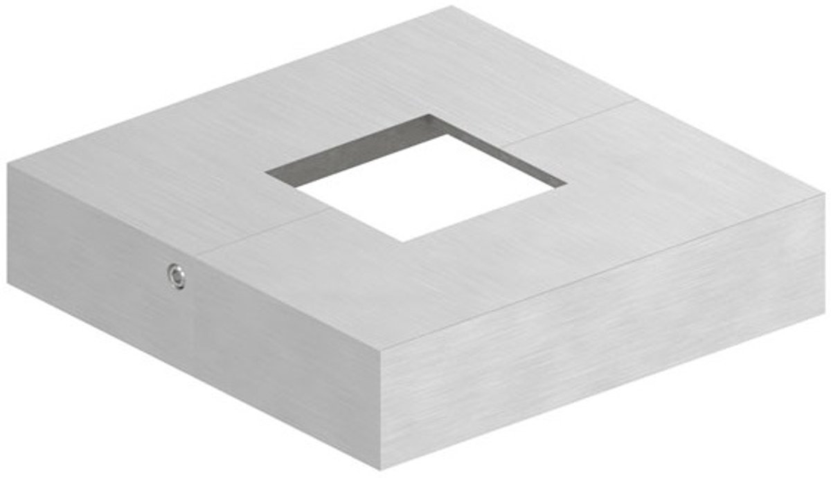 Afdekrozet, gedeeld, met perforatie 40 x 40 mm, roestvrij staal, 109 x 109 mm