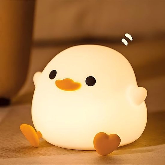 Karma DoDo Duck Nachtlampje, Nachtlampje Kids Slaapkamer Dimbaar, Oplaadbaar Baby Nachtlampje, Kawaii Silicone Touch Lamp met Timer, DoDo Duck Lamp Slaapkamer Decor, Baby Shower Gifts voor Meisjes Jongens van DoDo Duck — afbeelding 4