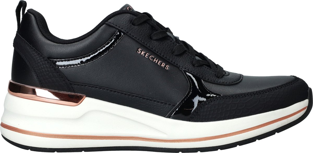 Skechers Billion 2 Fine Shine Sneakers - Dames - Zwart - Maat:35