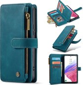 Casemania Hoesje Geschikt voor Samsung Galaxy S25 - Emerald Green - Luxe Portemonnee Book Case met Rits