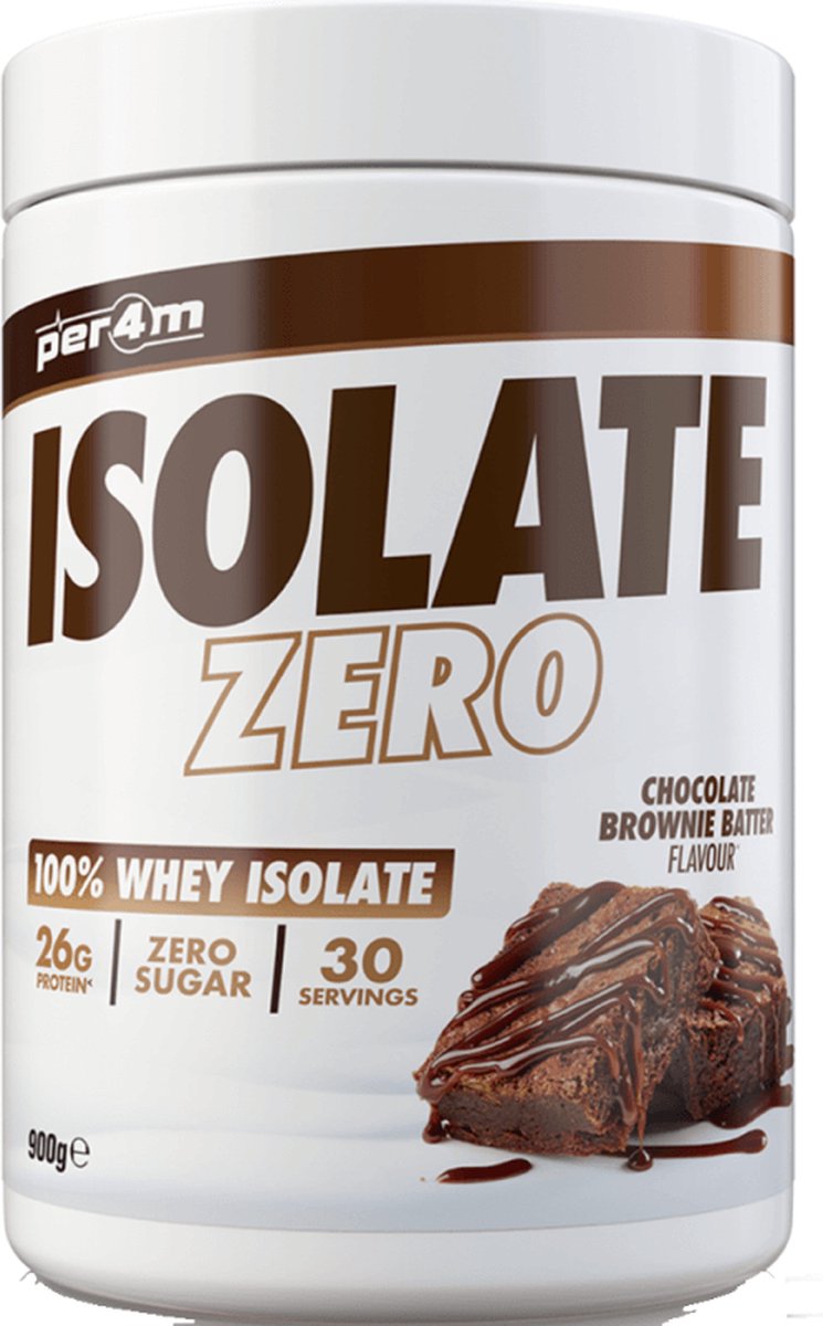 Per4m Whey Isolate Zero (900g) Chocolate Brownie Batter - Eiwitten - Wei-eiwit isolaat